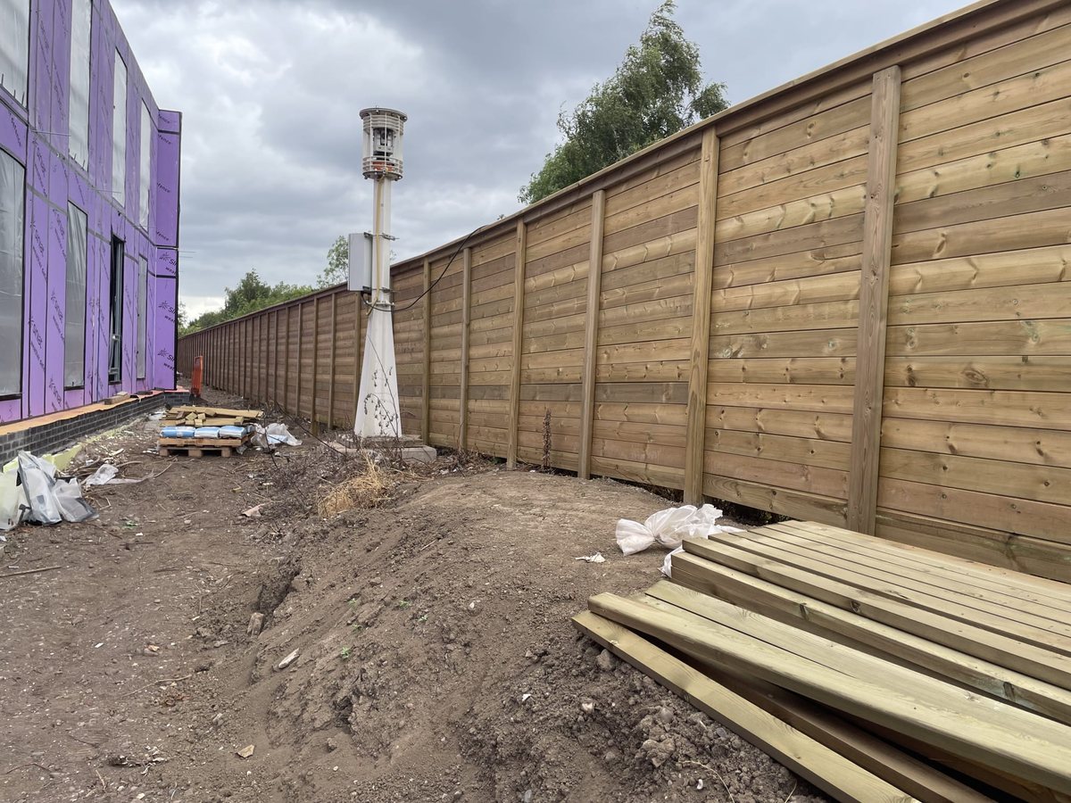 Timber acoustic barrier fence run