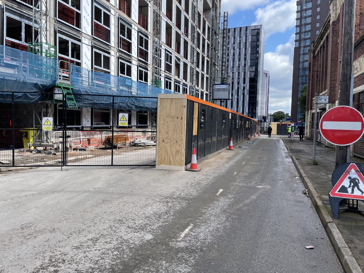 Temporary site hoarding on a city centre site